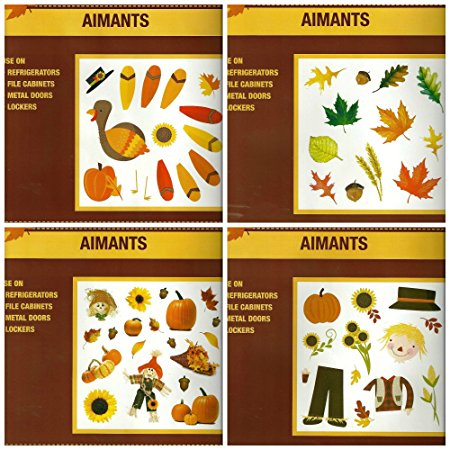 Assorted Fall Themed Refrigerator Magnets Bundle - 4 Pc