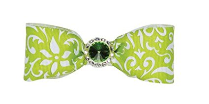 Locker Lookz 2012 Collection! Bow & Jeweled Key Magnet (Lime/White Damask)