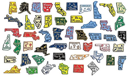 All 50 State Map Outline Magnets Plus Washington DC and Puerto Rico Board Not Included