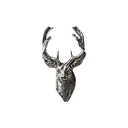 Creative Pewter Designs, Pewter Whitetail Deer Front Refrigerator Magnet, Antiqued Finish, M007M