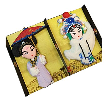 Set Of 2 Lovely Peking Opera Fridge Magnet Classic Chinese Style