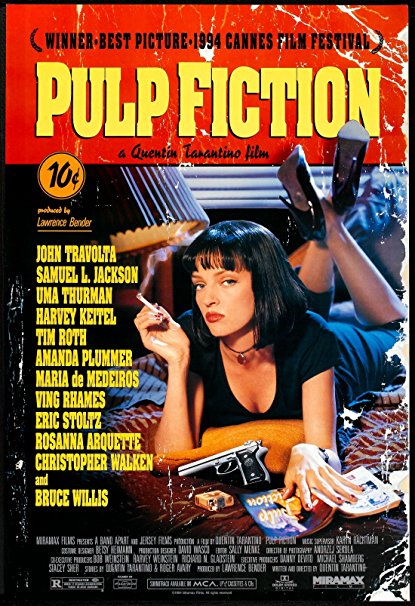 Pulp Fiction Fridge Magnet 6x8 Uma Thurman Movie Poster Magnetic Canvas Print