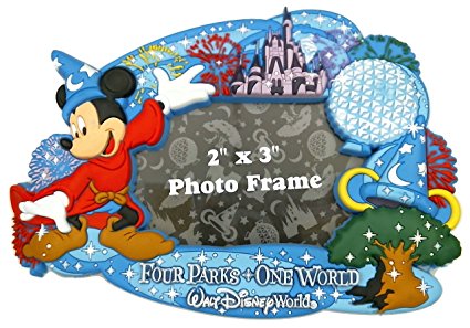 Disney Parks Soft Touch Magnetic Picture Frame - Scorcerer Mickey Four Parks