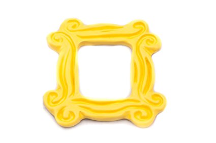 Yellow Peephole Frame Magnet (3 x 3 inch), inspired by the one on Monica's door on Friends