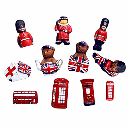 3 Pcs Cute London Style Fridge Magnet Resin Refrigerator Magnet, Random Pattern