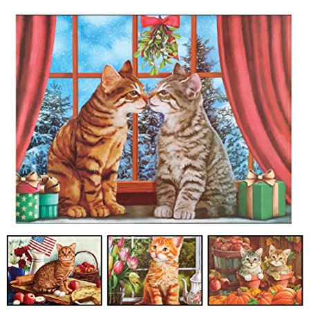 Seasonal Cats Dishwasher Magnet Set